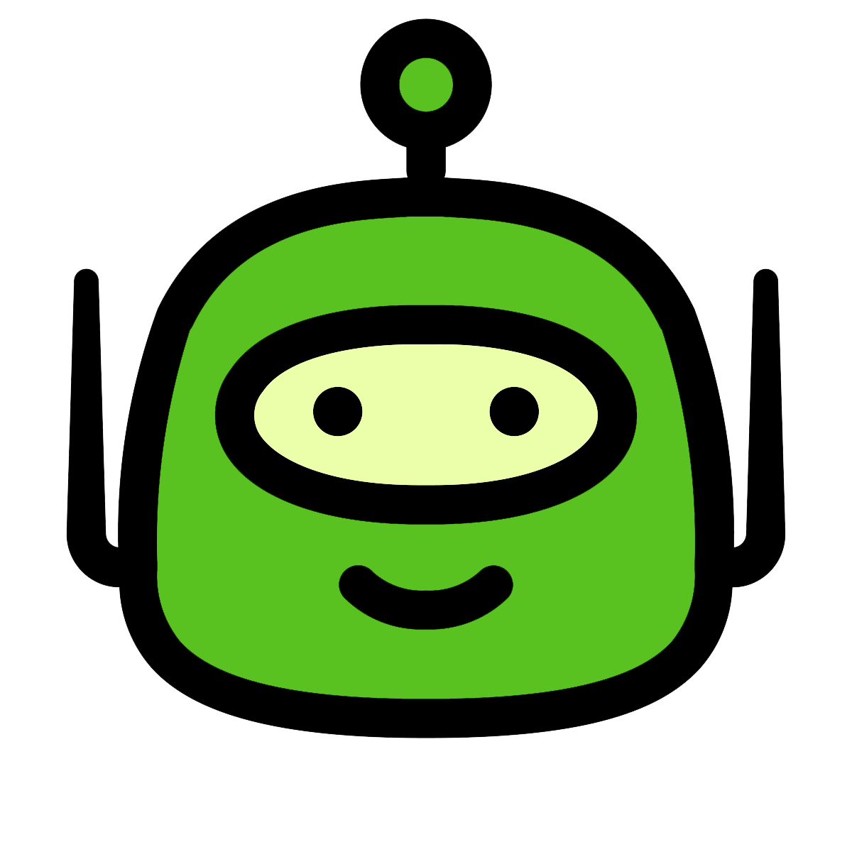 Green robot icon with a simple face on a white background, the logo of the ShopiCraft Shopify App on the Shopify App Store.