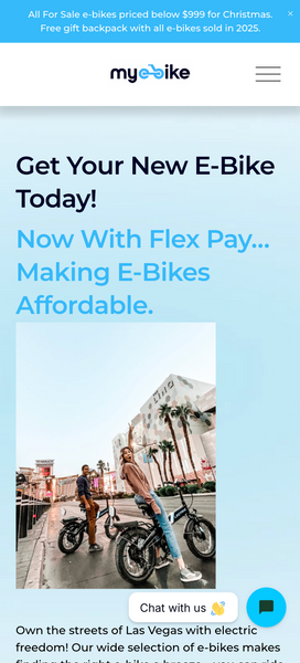Screenshot of a website called my-e-bike, a client of ShopiCraft agency that builds Shopify stores.